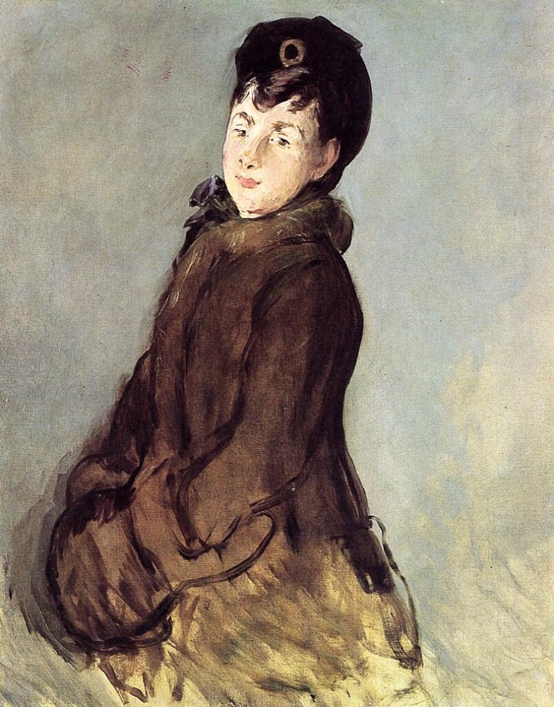 Isabelle Lemonnier with a muff (1880) - Edouard Manet Tablo
