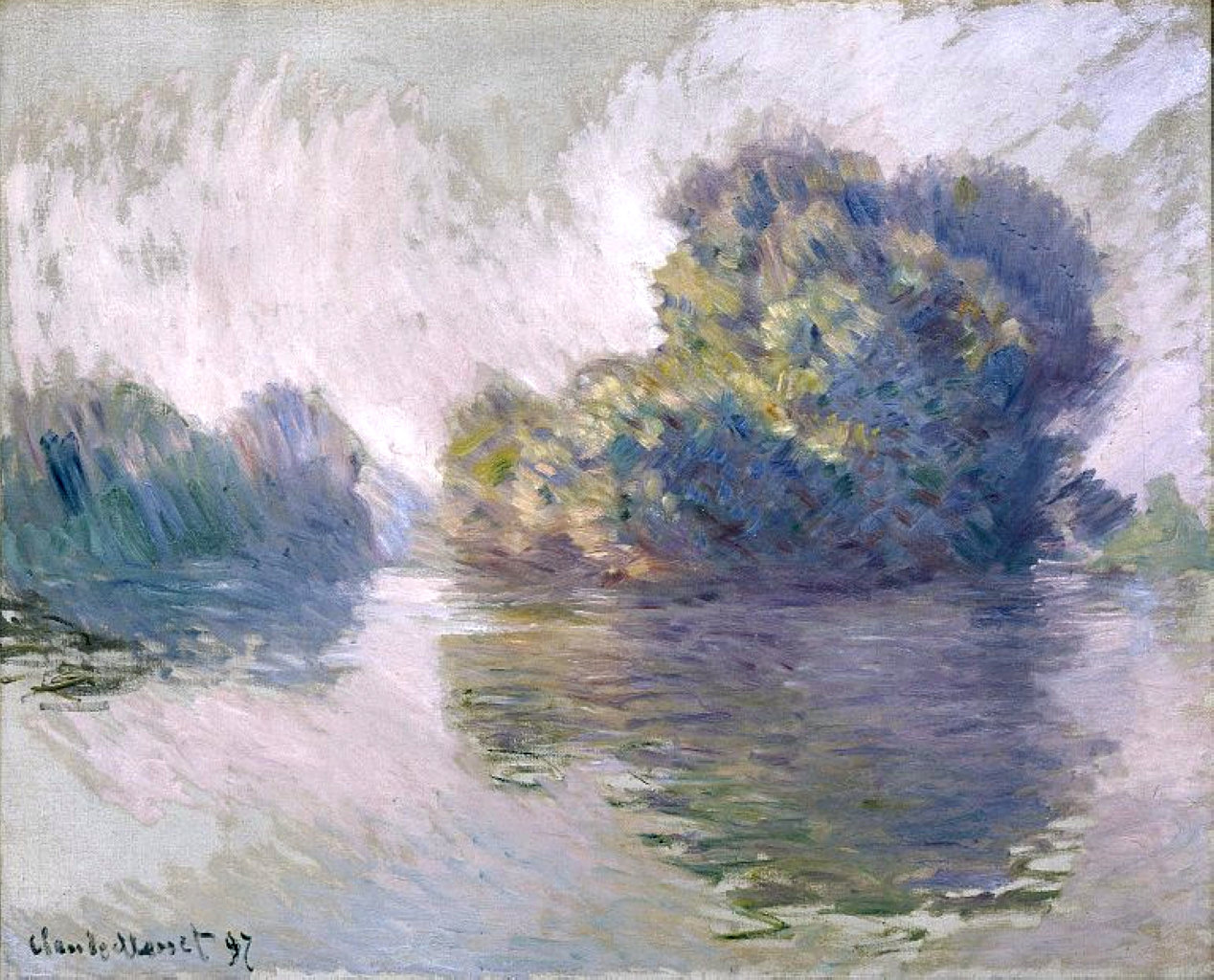 Islands at Port Villez (1897) - Claude Monet Tablo