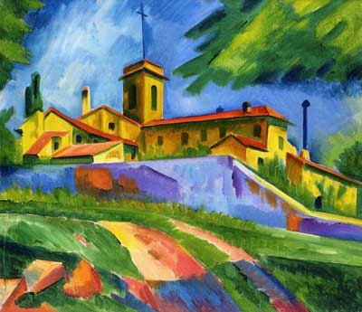 Italian Church Convent of San Gimignano (1913) - Max Pechstein Tablo