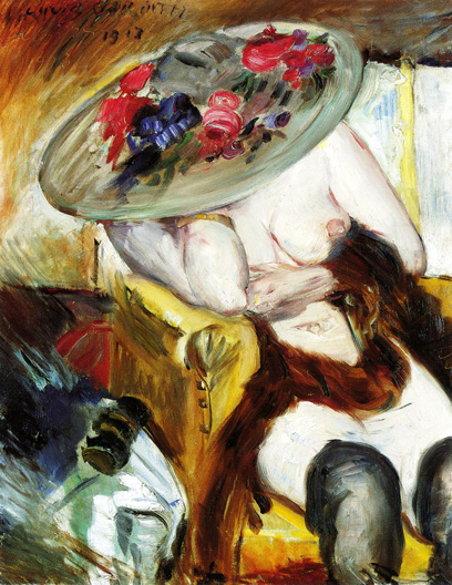 Italian Woman in a Yellow Chair (1912) - Lovis Corinth Tablo
