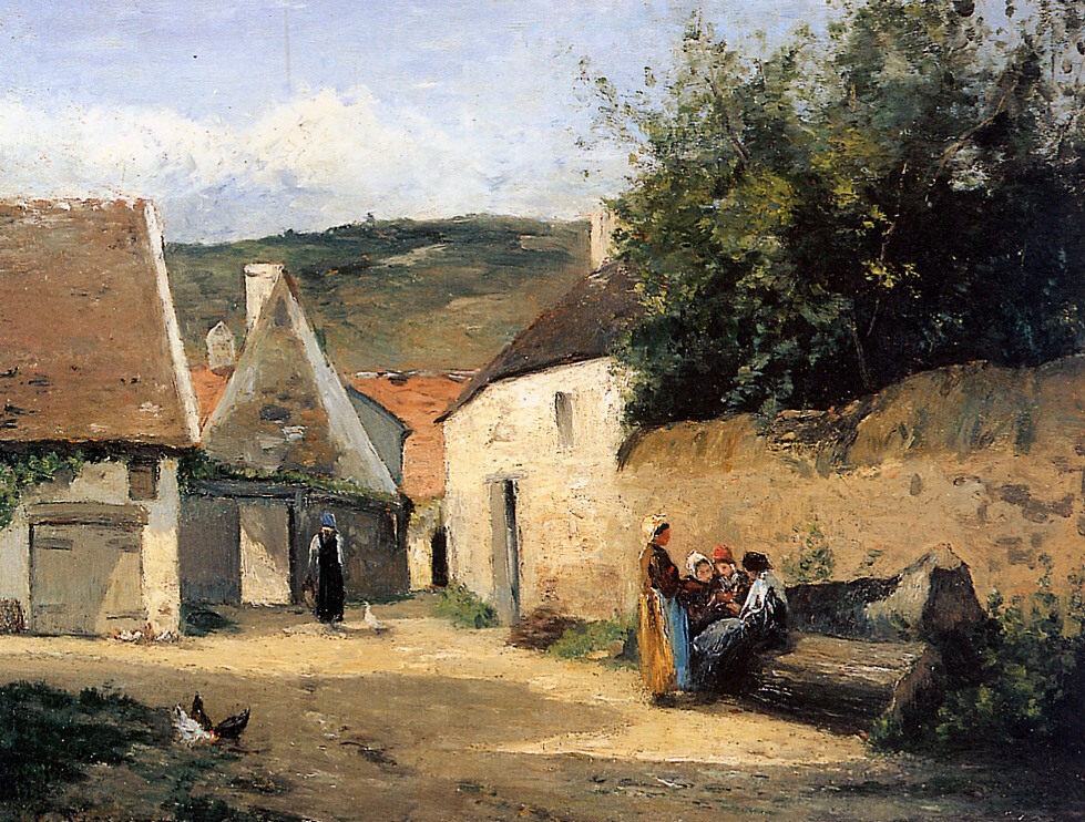 Jacob Coin de village - Camille Pissarro Tablo