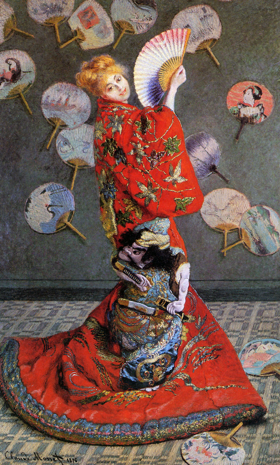 Japan's (Camille Monet in Japanese Costume) (1876) - Claude Monet Tablo