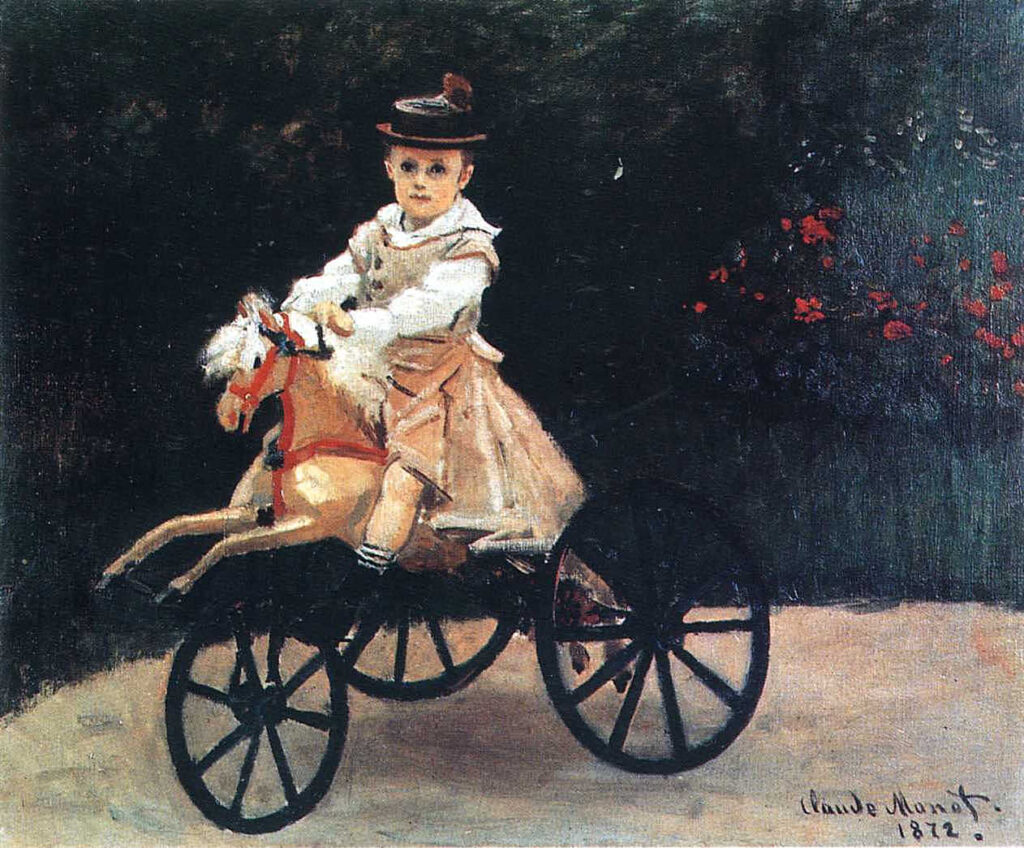 Jean Monet on a Mechanical Horse (1872) - Claude Monet Tablo