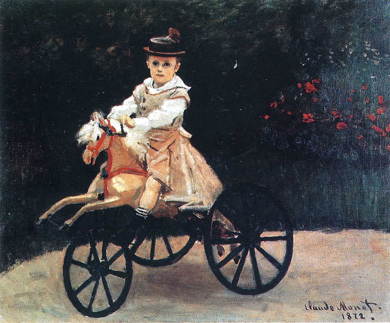 Jean Monet on a Mechanical Horse (1872) - Claude Monet Tablo