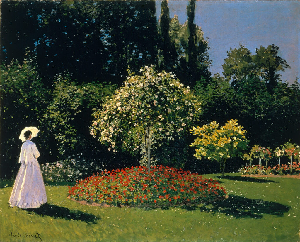 Jeanne Marguerite Lecadre in the Garden (1866) - Claude Monet Tablo