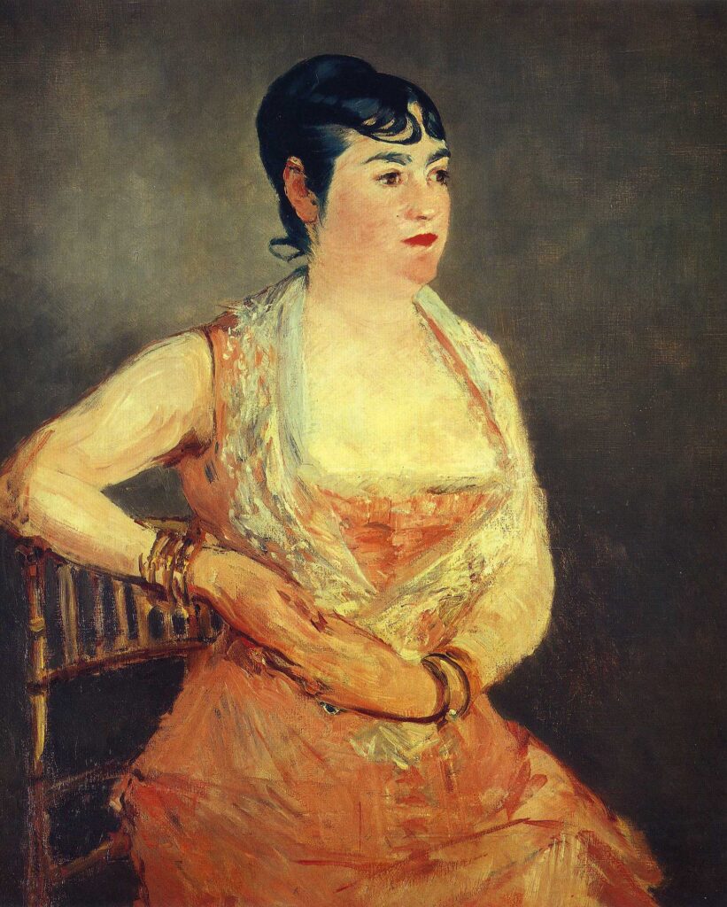 Jeanne Martin in Pink Dress (1881) - Edouard Manet Tablo