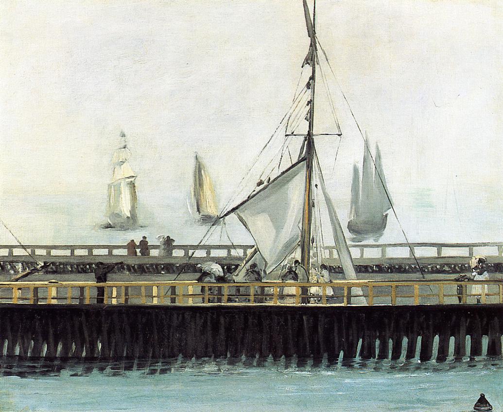 Jetty at Boulogne (1868) - Edouard Manet Tablo