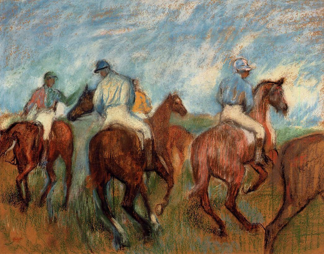 Jockeys (1885) - Edgar Degas Tablo