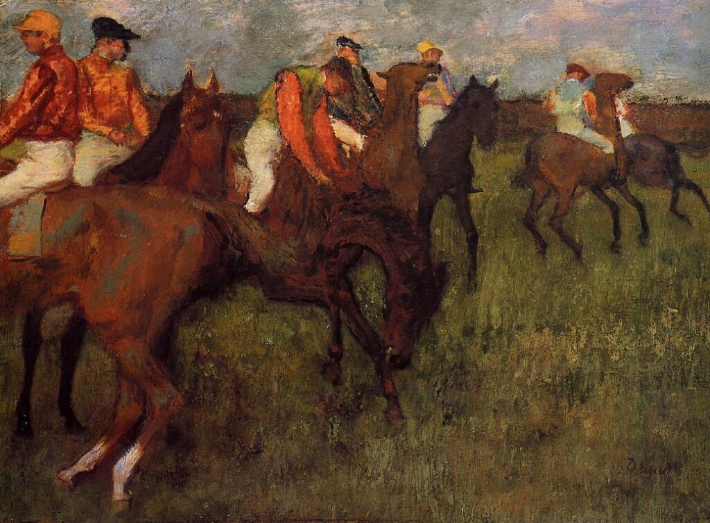 Jockeys (1895) - Edgar Degas Tablo