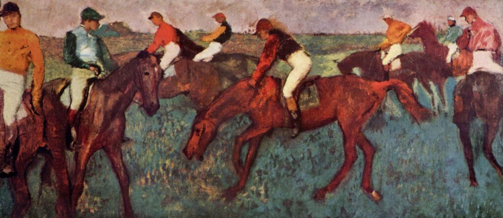 Jokeys Training (1883) - Edgar Degas Tablo