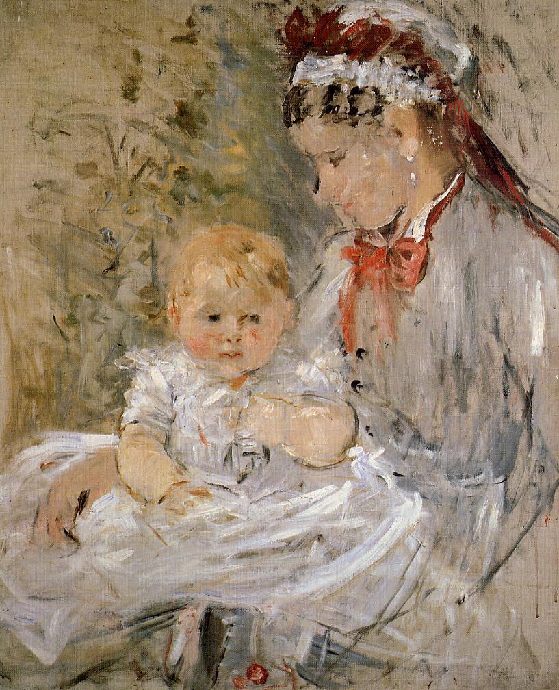 Julie Manet and her Nurse (1880) - Berthe Morisot Tablo