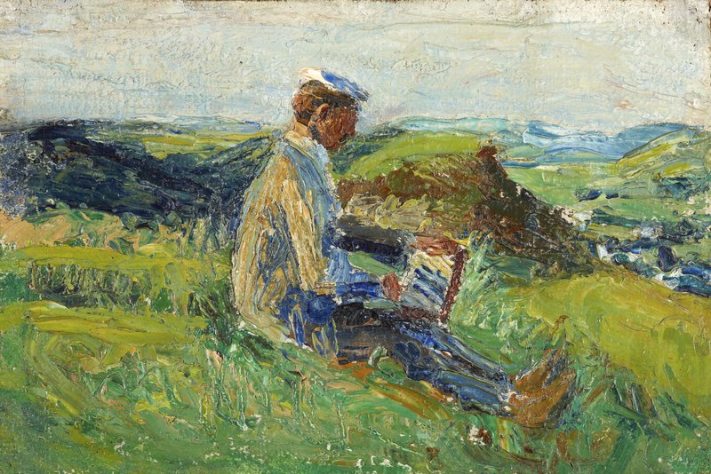 Kandinsky Painting a Landscape (1903) - Gabriele Münter Tablo