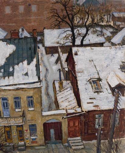 Kaunas. Houses at Daukanto street. (1931) - Mstislav Dobuzhinsky Tablo