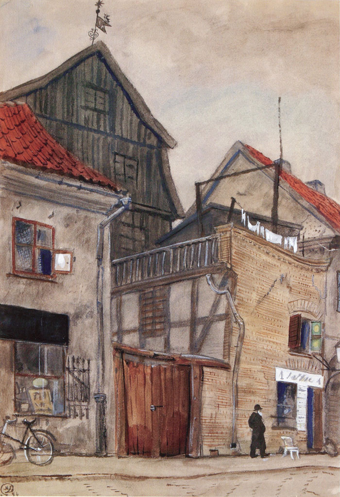 Kaunas, old houses (1931) - Mstislav Dobuzhinsky Tablo
