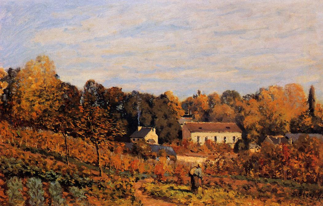 Kitchen Garden at Louveciennes (1873) - Alfred Sisley Tablo