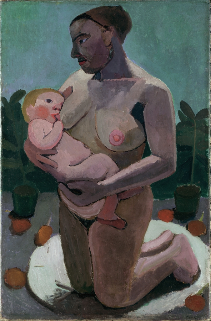 Kneeling Mother with Child at Her Breast (1906) - Paula Modersohn-Becker Tablo