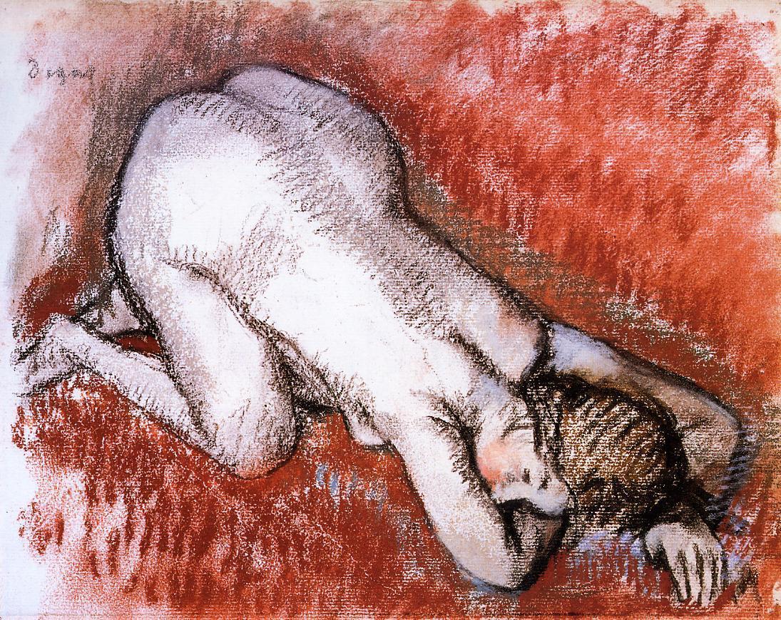 Kneeling Nude (1888) - Edgar Degas Tablo