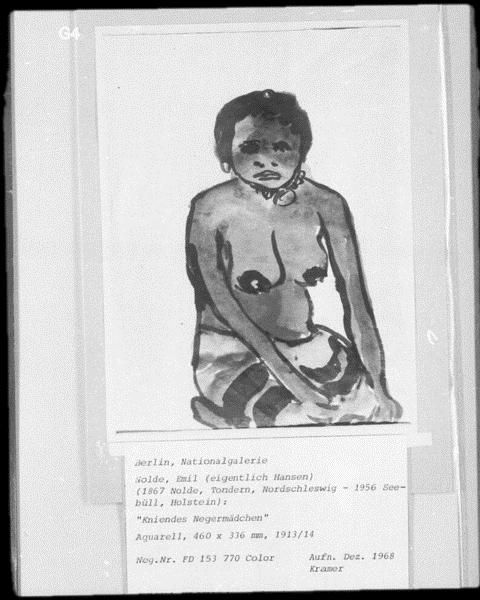 Kneeling negro girl (1913) - Emil Nolde Tablo