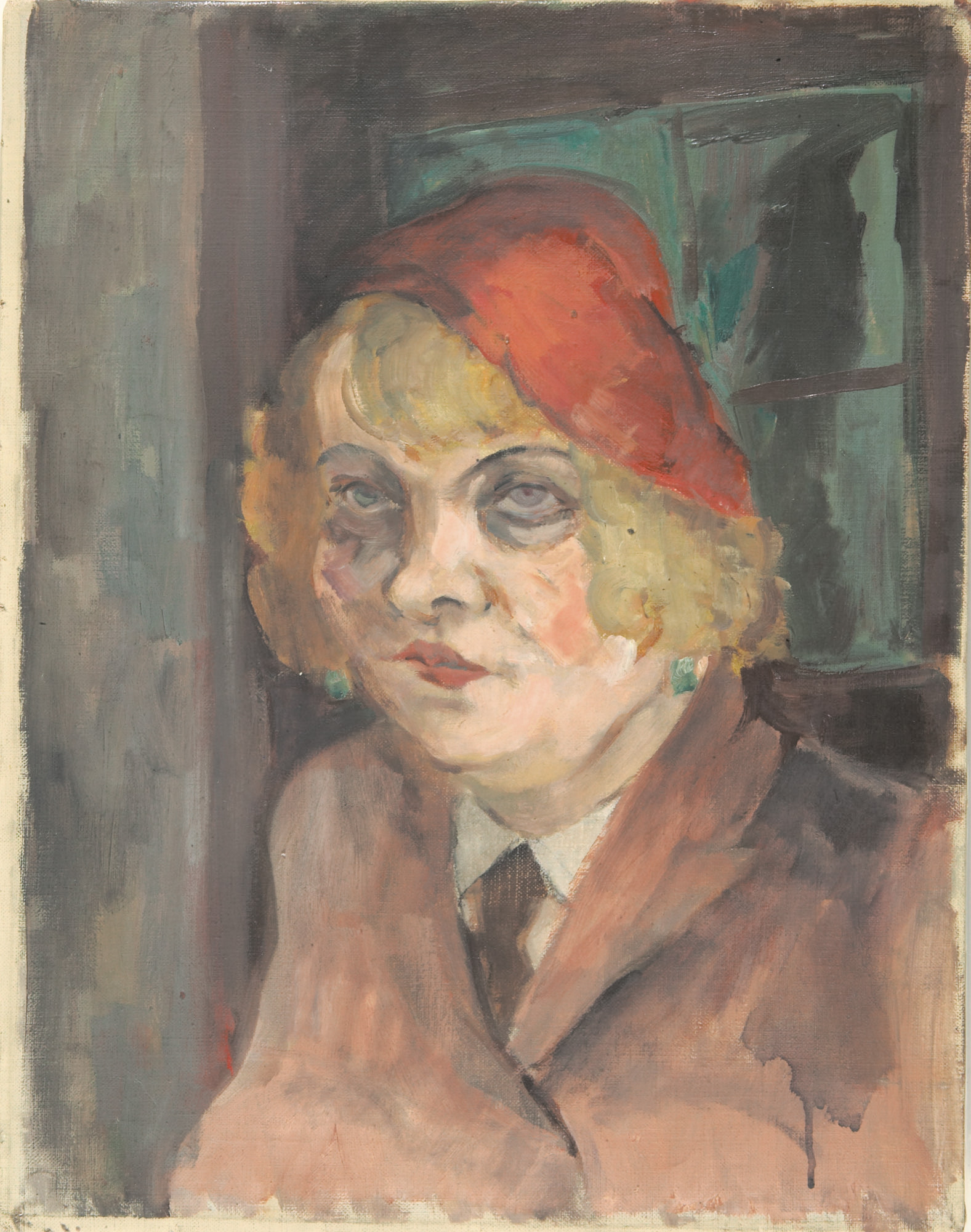 Kopf Mit Roter Mütze - Georg Tappert Tablo