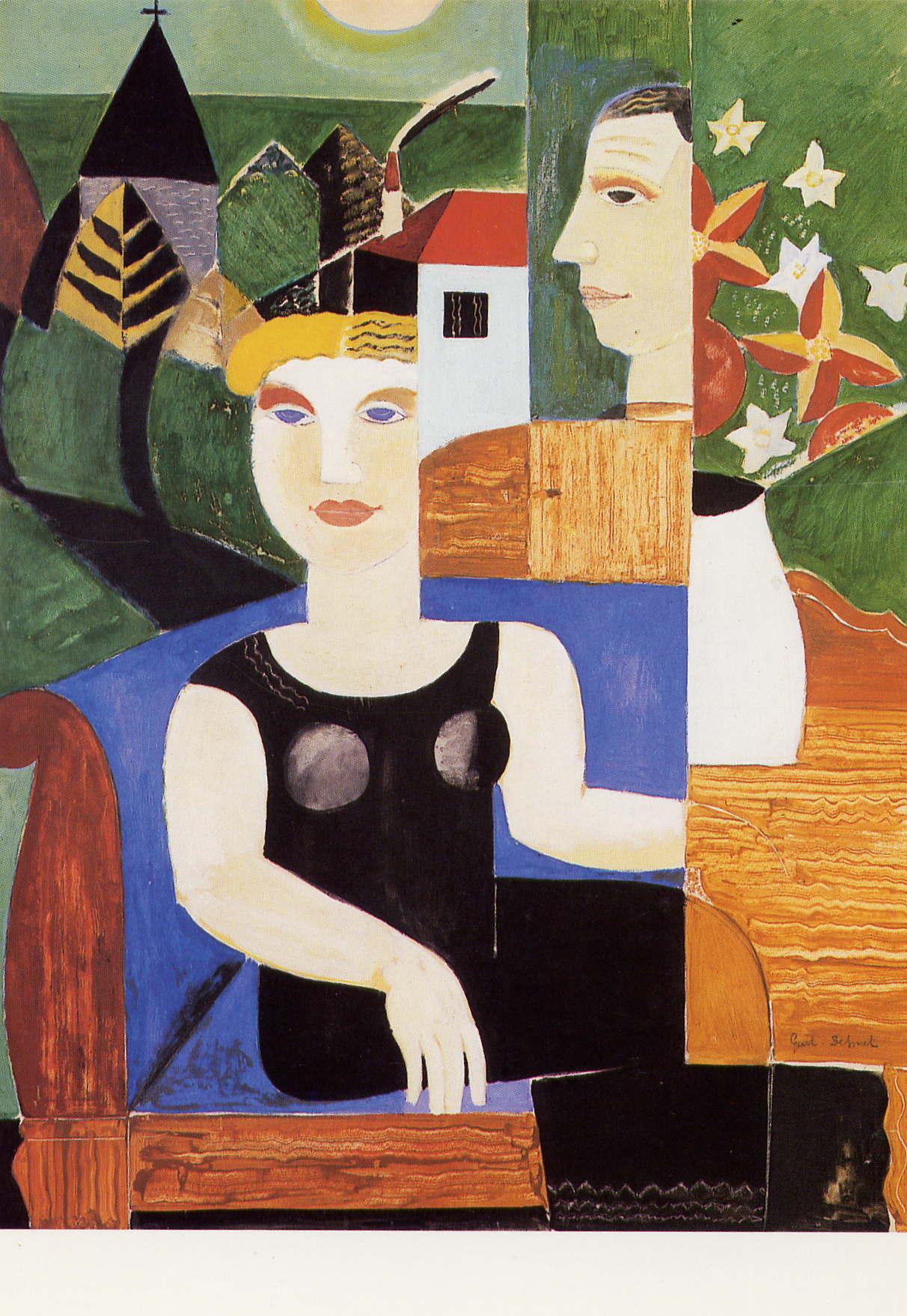 L'artiste et sa femme (1927) - Gustave De Smet Tablo