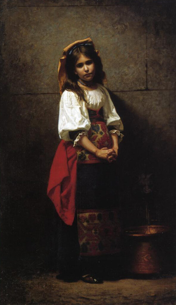 L'italienne (at the Fountain) (1875) - Charles Sprague Pearce Tablo