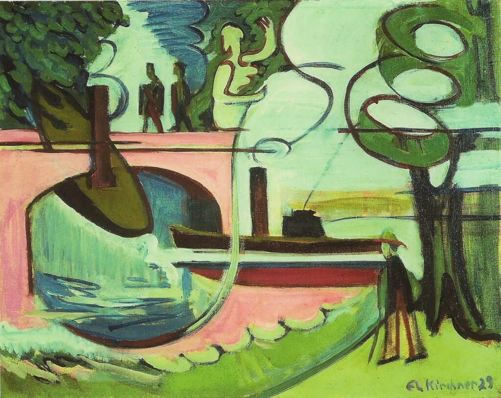 Lützowufer (Banks of the Canal) at the Mornig (1929) - Ernst Ludwig Kirchner Tablo