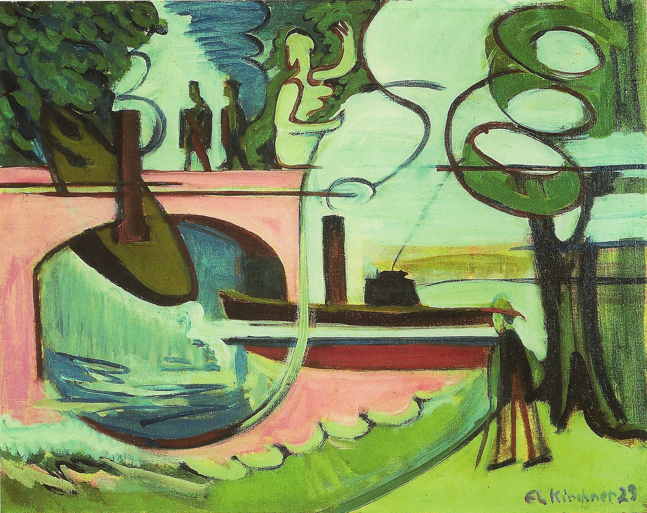 Lützowufer (Banks of the Canal) at the Mornig (1929) - Ernst Ludwig Kirchner Tablo