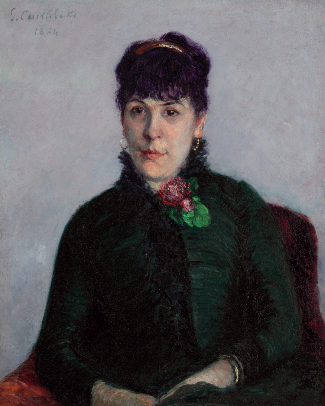 La Femme À La Rose (1884) - Gustave Caillebotte Tablo