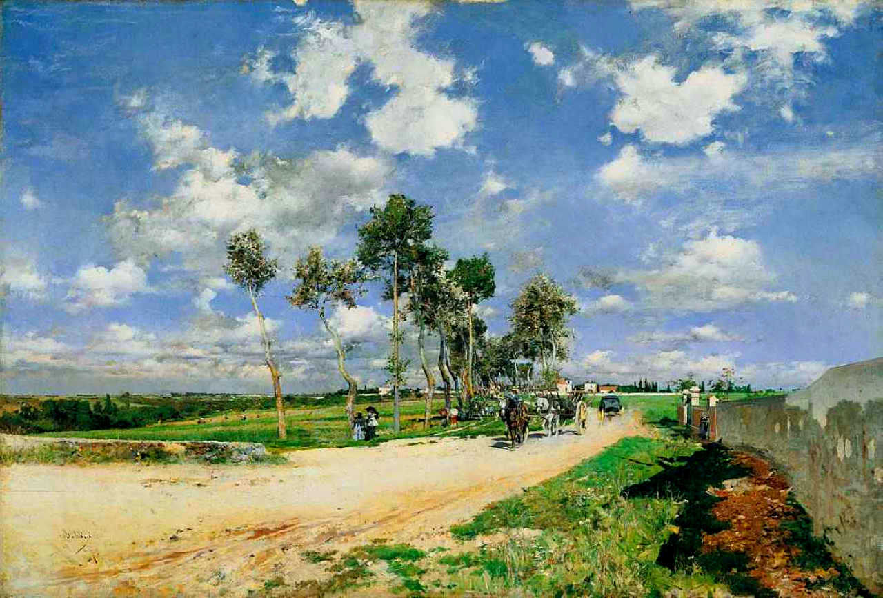 La Grand Rue in Combes la Ville (1873) - Giovanni Boldini Tablo