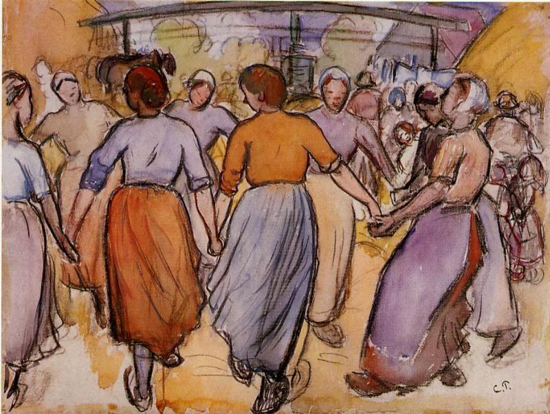 La Ronde (1892) - Camille Pissarro Tablo