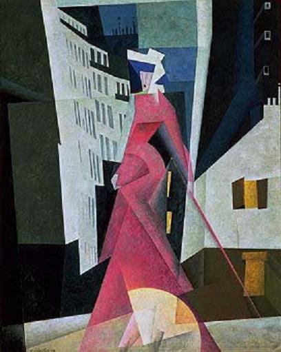 Lady in Mauve (1922) - Lyonel Feininger Tablo