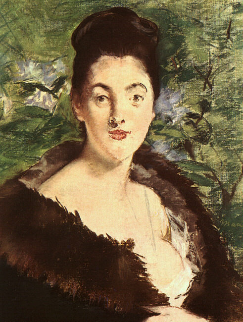 Lady in a fur (1880) - Edouard Manet Tablo