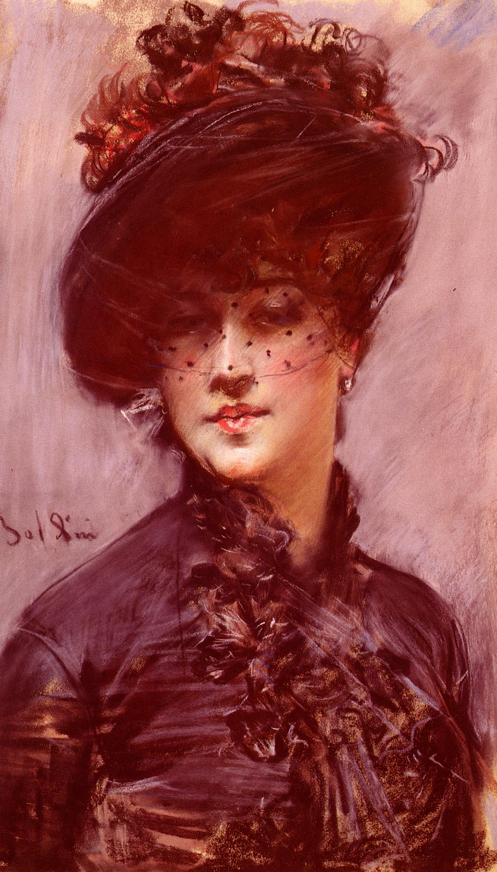 Lady with a Black Hat - Giovanni Boldini Tablo