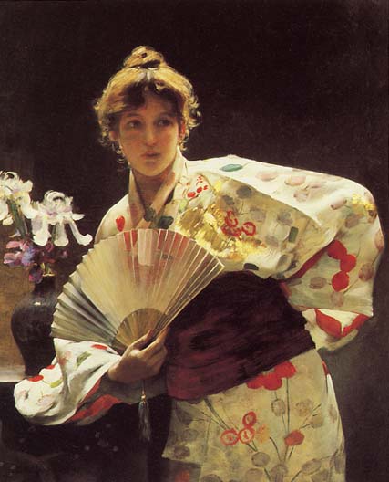 Lady with a Fan (1883) - Charles Sprague Pearce Tablo