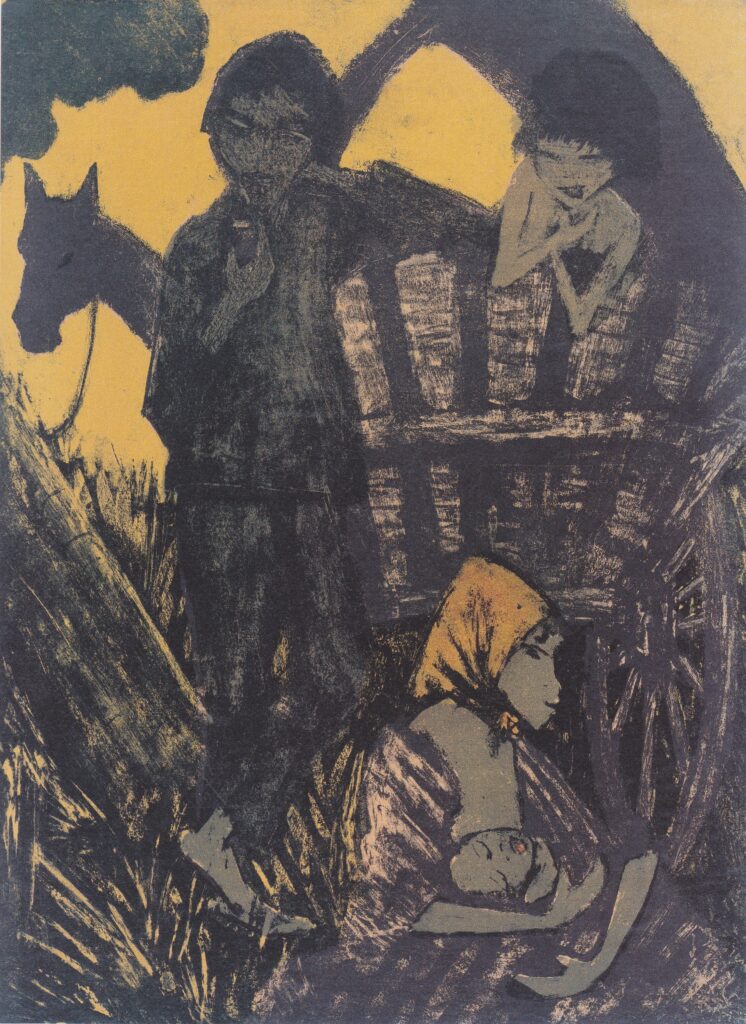 Lagernde Zigeunerfamilie Am Planwagen - Otto Mueller Tablo