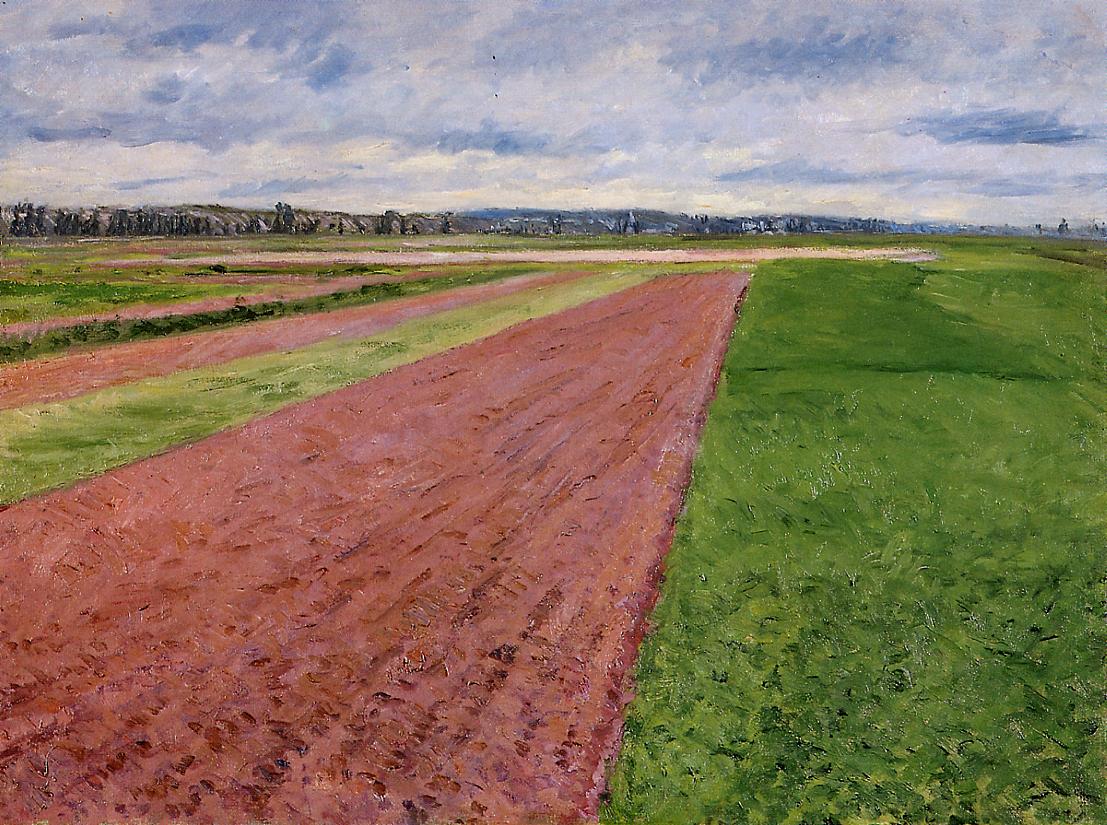 Landscape Study in Yellow and Rose (1884) - Gustave Caillebotte Tablo