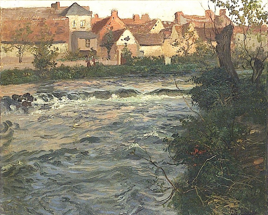 Landscape and River - Frits Thaulow Tablo