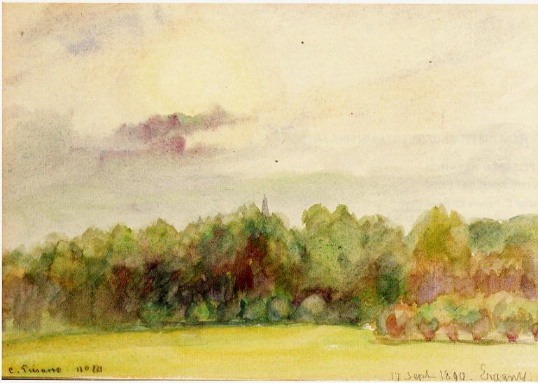 Landscape at Eragny (1890) - Camille Pissarro Tablo
