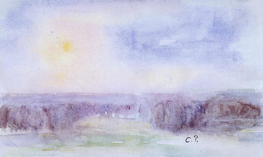 Landscape at Eragny - Camille Pissarro Tablo