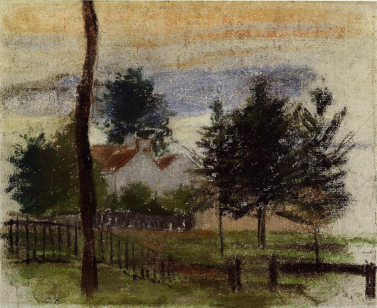 Landscape at Louveciennes (1869) - Camille Pissarro Tablo