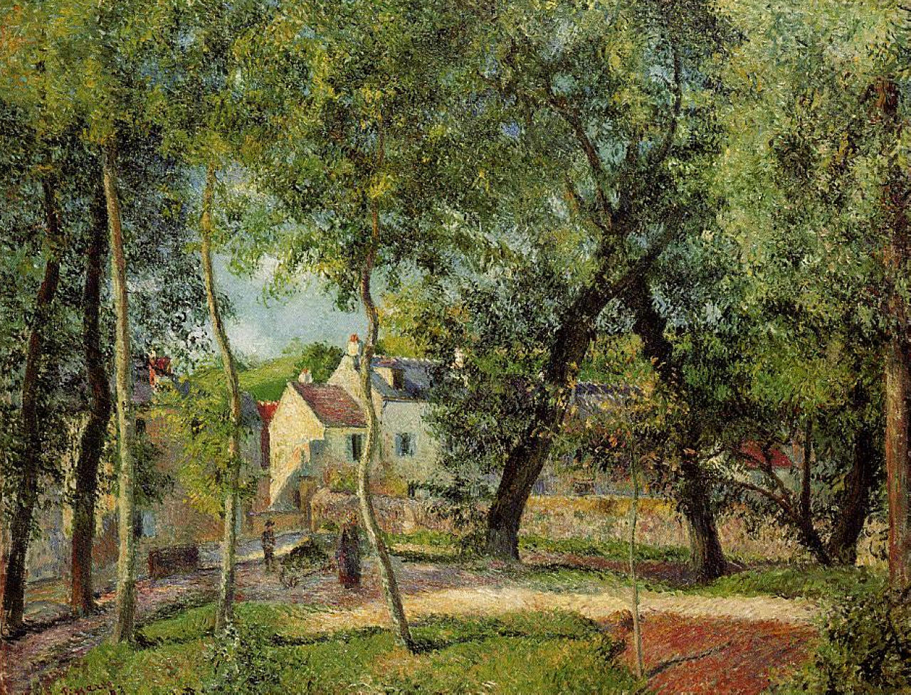 Landscape at Osny near watering (1883) - Camille Pissarro Tablo