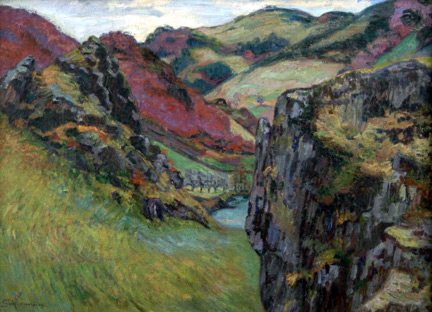 Landscape near Saint Julien des Chazes (1895) - Armand Guillaumin Tablo