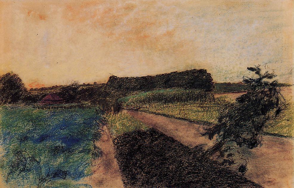 Landscape on the Orne (1884) - Edgar Degas Tablo