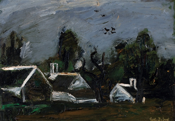 Landscape with Farmhouses (1942) - Gustave De Smet Tablo