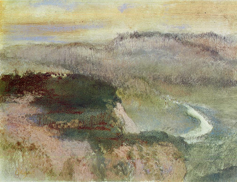 Landscape with Hills (1890) - Edgar Degas Tablo