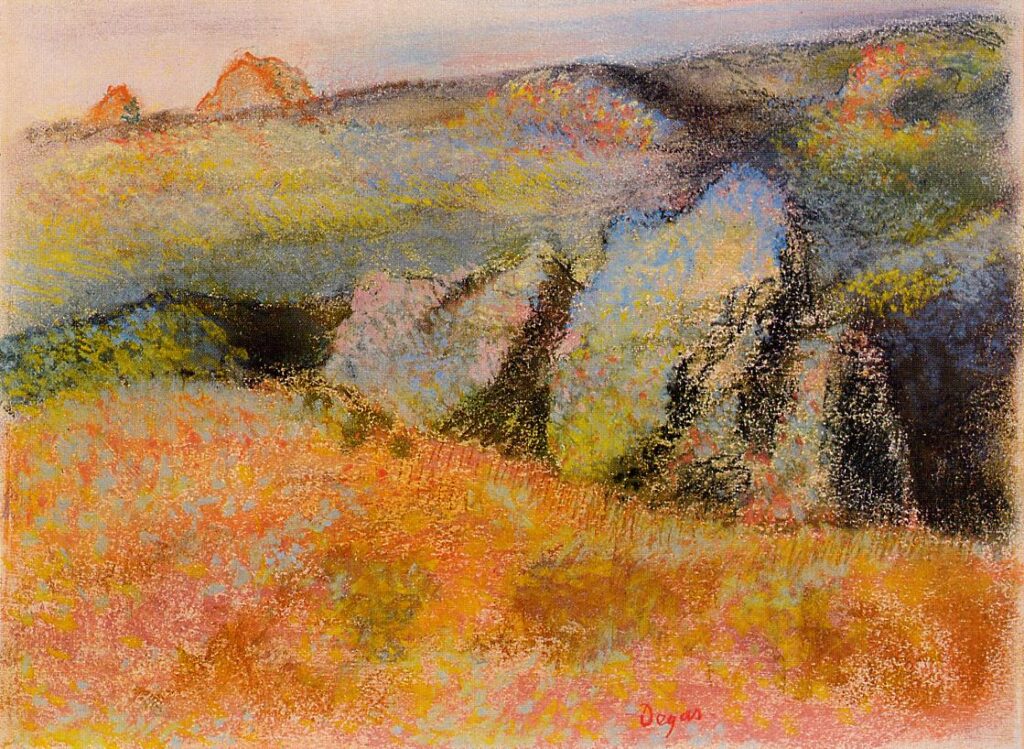 Landscape with Rocks (1890) – Edgar Degas Tablo