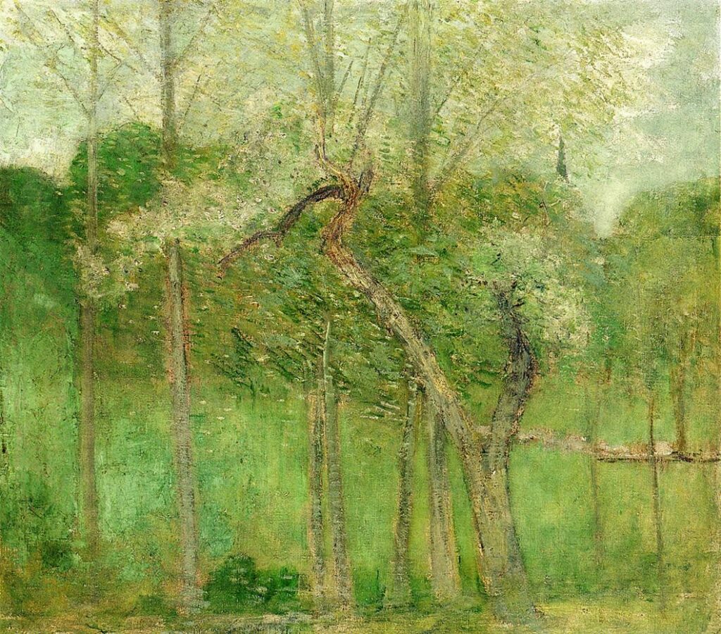 Landscape with Steeple, Wyndham (1892) – Julian Alden Weir Tablo
