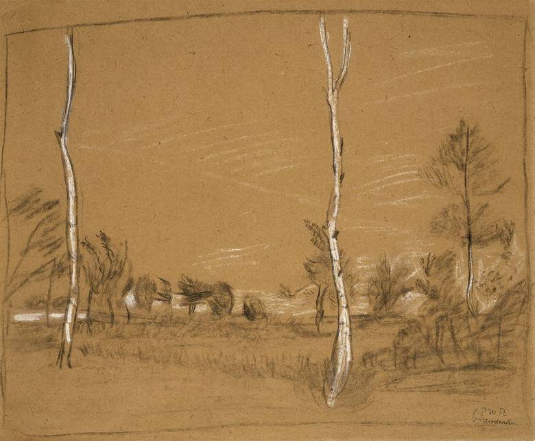 Landscape with birch trees (1907) - Paula Modersohn-Becker Tablo
