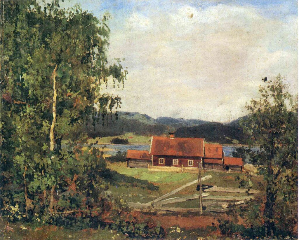 Landscape. Maridalen by Oslo (1881) - Edvard Munch Tablo