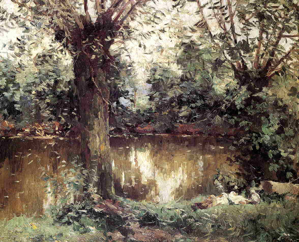 Landscape, Banks of the Yerres (1875) - Gustave Caillebotte Tablo